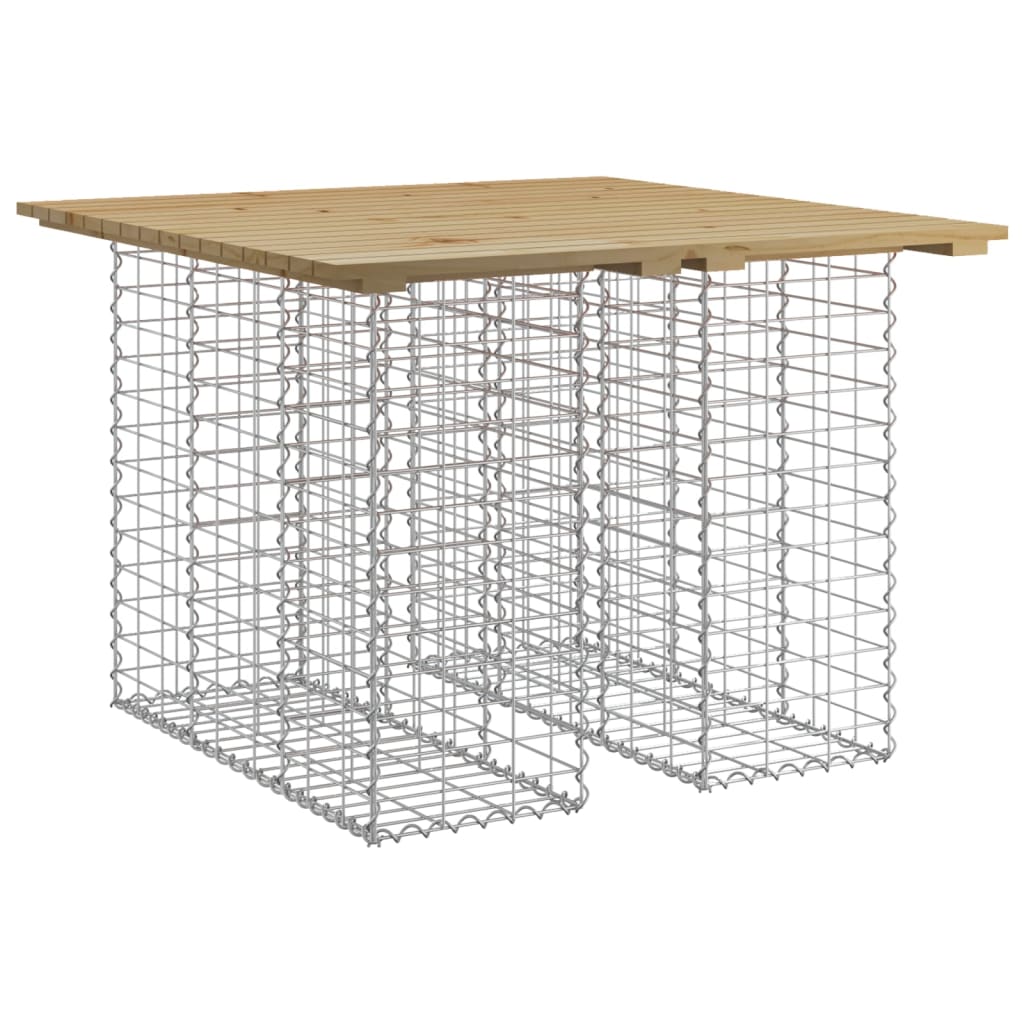 Gartentisch aus Gabionen 100x102x72 cm Kiefernholz Imprägniert