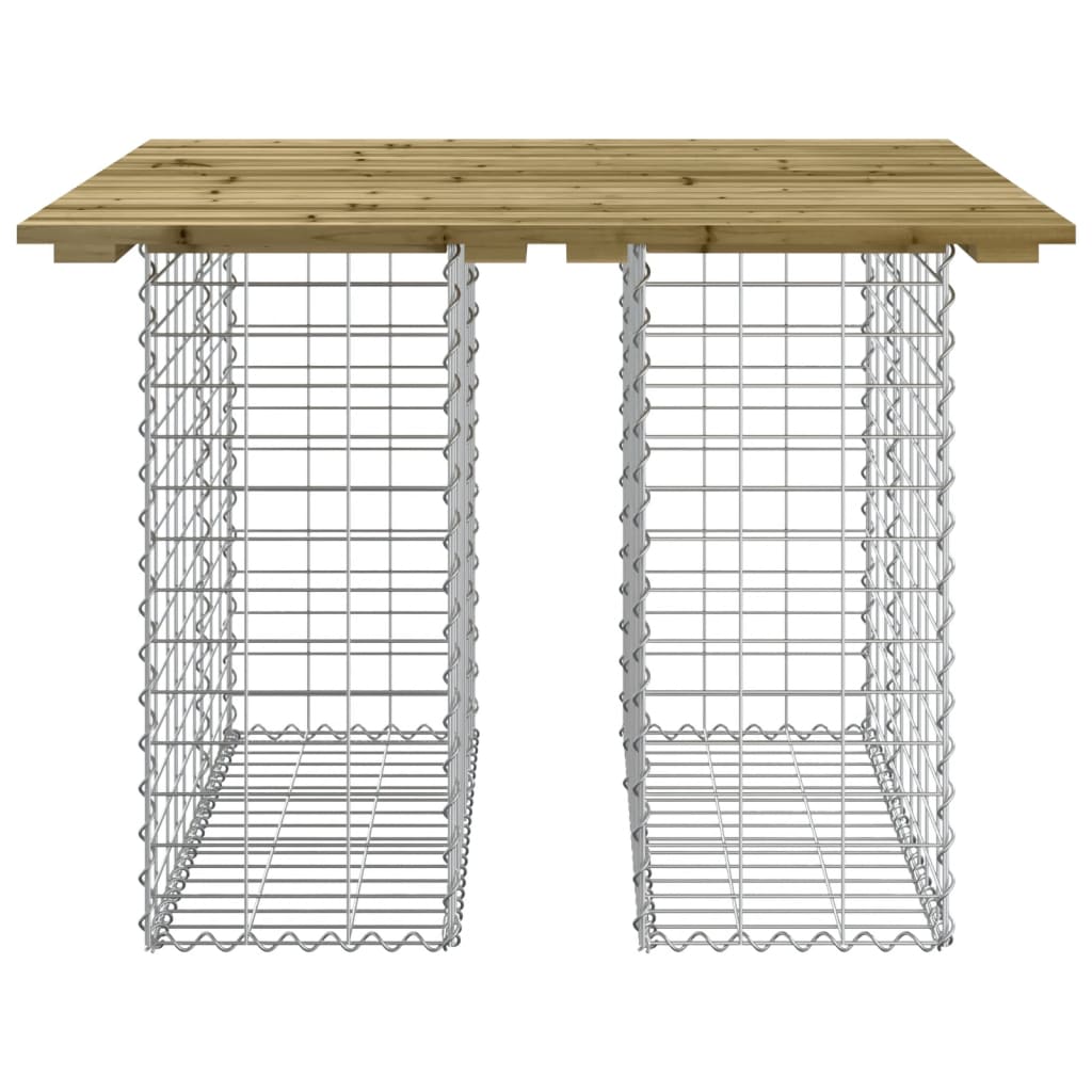 Gartentisch aus Gabionen 100x102x72 cm Kiefernholz Imprägniert