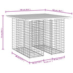 Gartentisch aus Gabionen 100x102x72 cm Kiefernholz Imprägniert