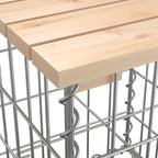 Gartentisch aus Gabionen 100x102x72 cm Massivholz Kiefer