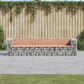 Gartenbank aus Gabionen 287x71x65,5 cm Massivholz Douglasie