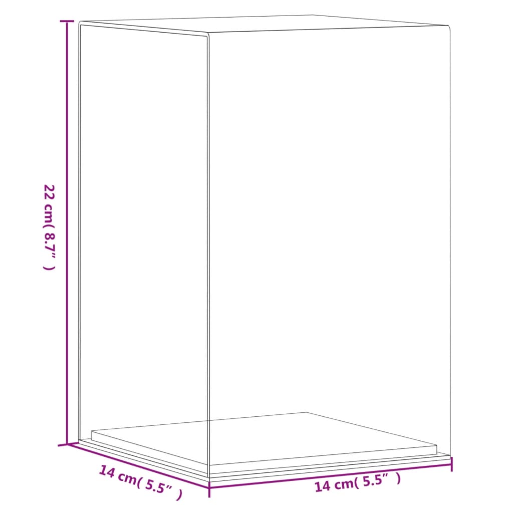 Vitrine Transparent 14x14x22 cm Acryl