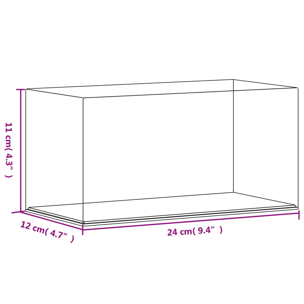 Vitrine Transparent 24x12x11 cm Acryl