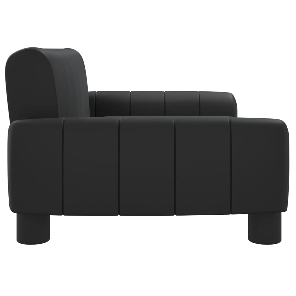 Kindersofa Schwarz 70x45x30 cm Kunstleder