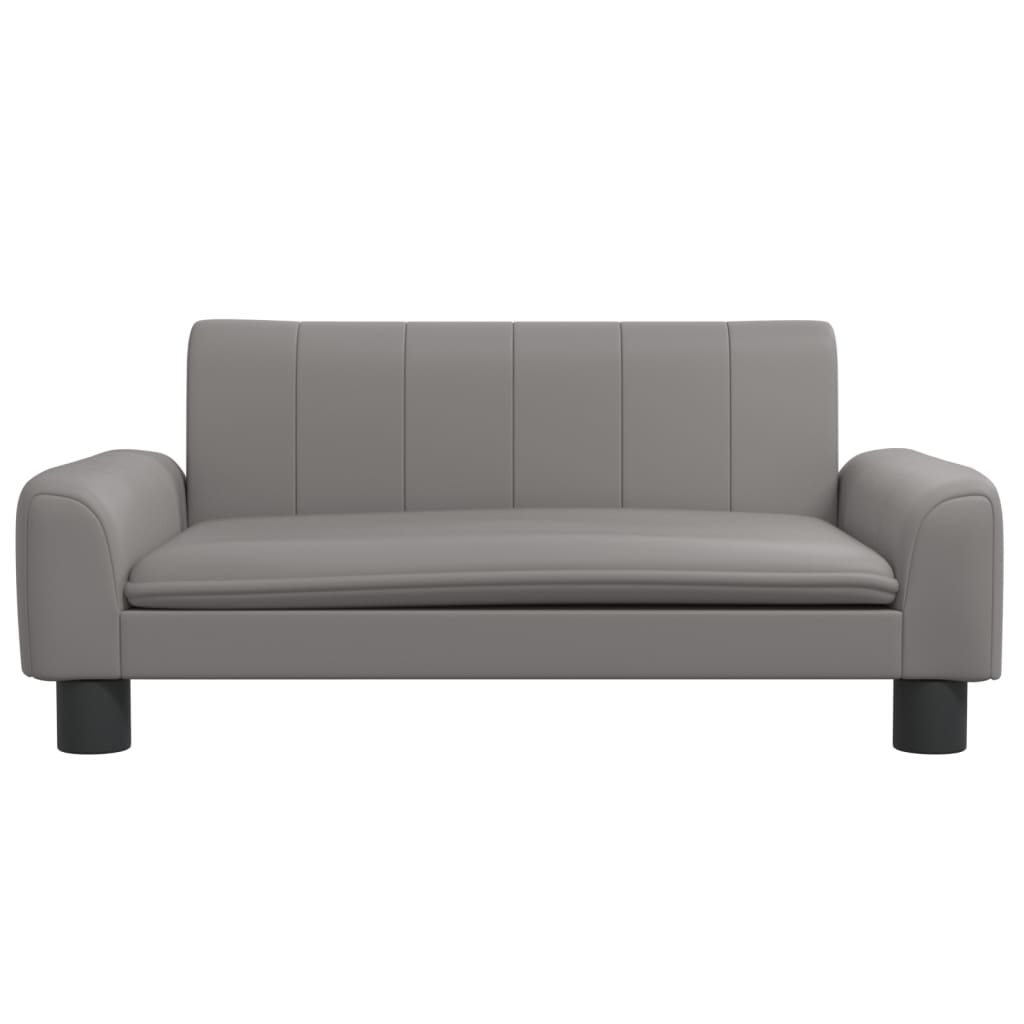 Kindersofa Grau 70x45x30 cm Kunstleder