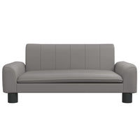 Kindersofa Grau 70x45x30 cm Kunstleder