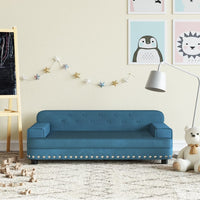 Kindersofa Blau 90x53x30 cm Samt