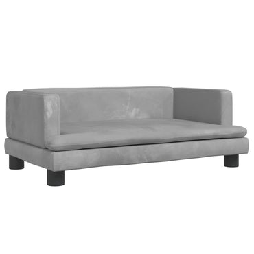 Kindersofa Hellgrau 80x45x30 cm Samt