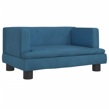 Kindersofa Blau 60x40x30 cm Samt