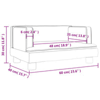 Kindersofa Blau 60x40x30 cm Samt