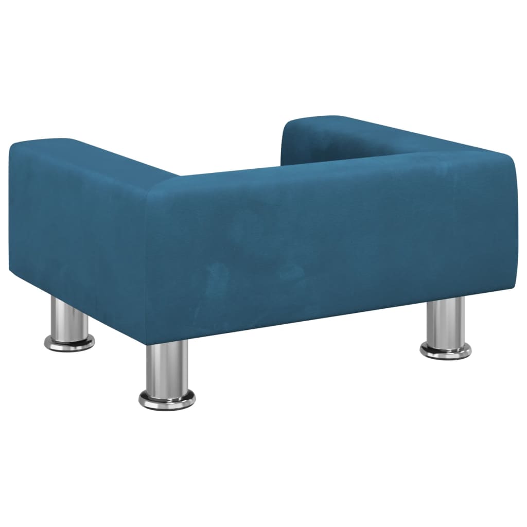 Kindersofa Blau 50x40x26,5 cm Samt