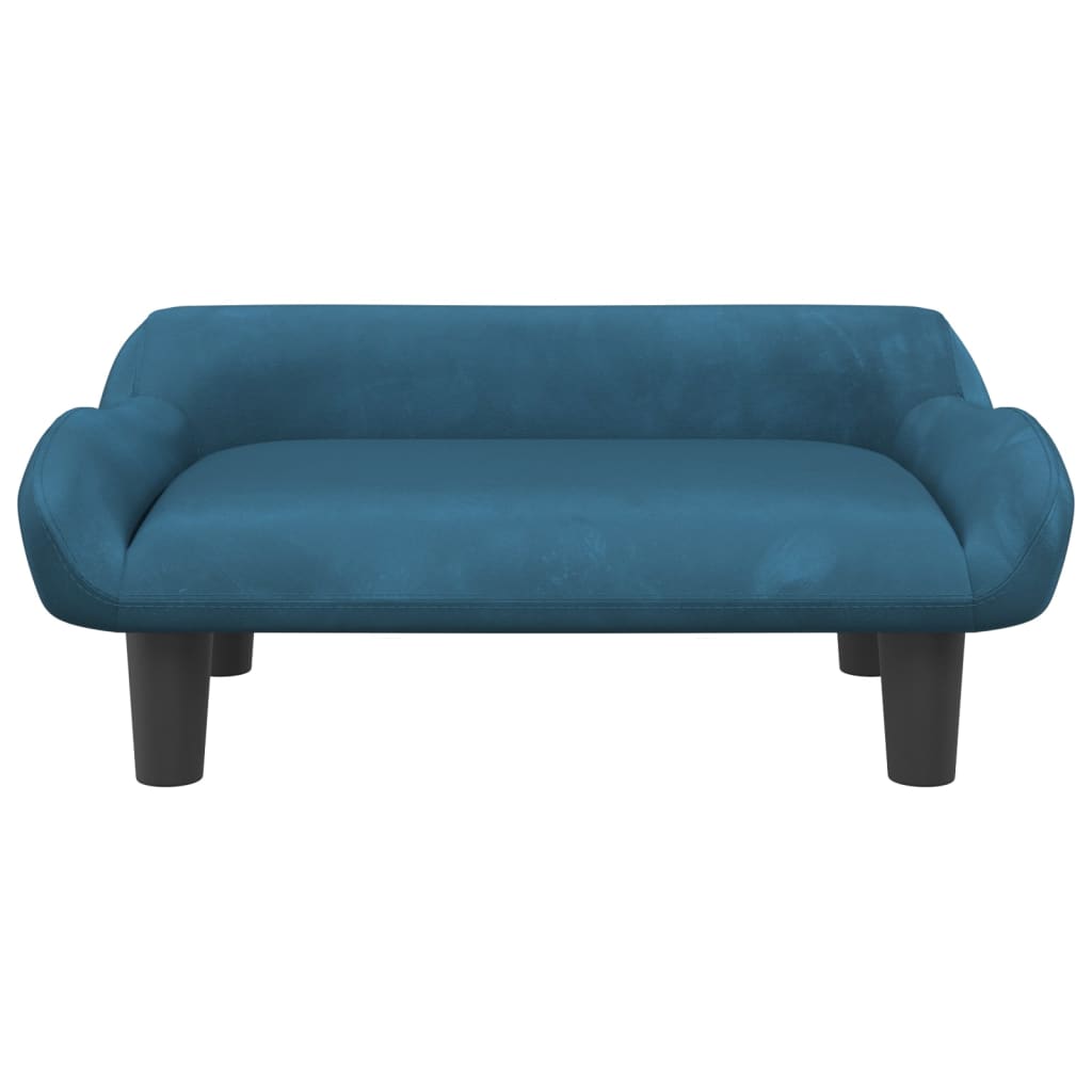 Kindersofa Blau 70x40x24 cm Samt