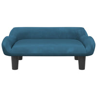 Kindersofa Blau 70x40x24 cm Samt