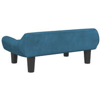 Kindersofa Blau 70x40x24 cm Samt