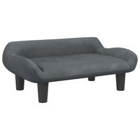 Kindersofa Dunkelgrau 70x40x24 cm Samt