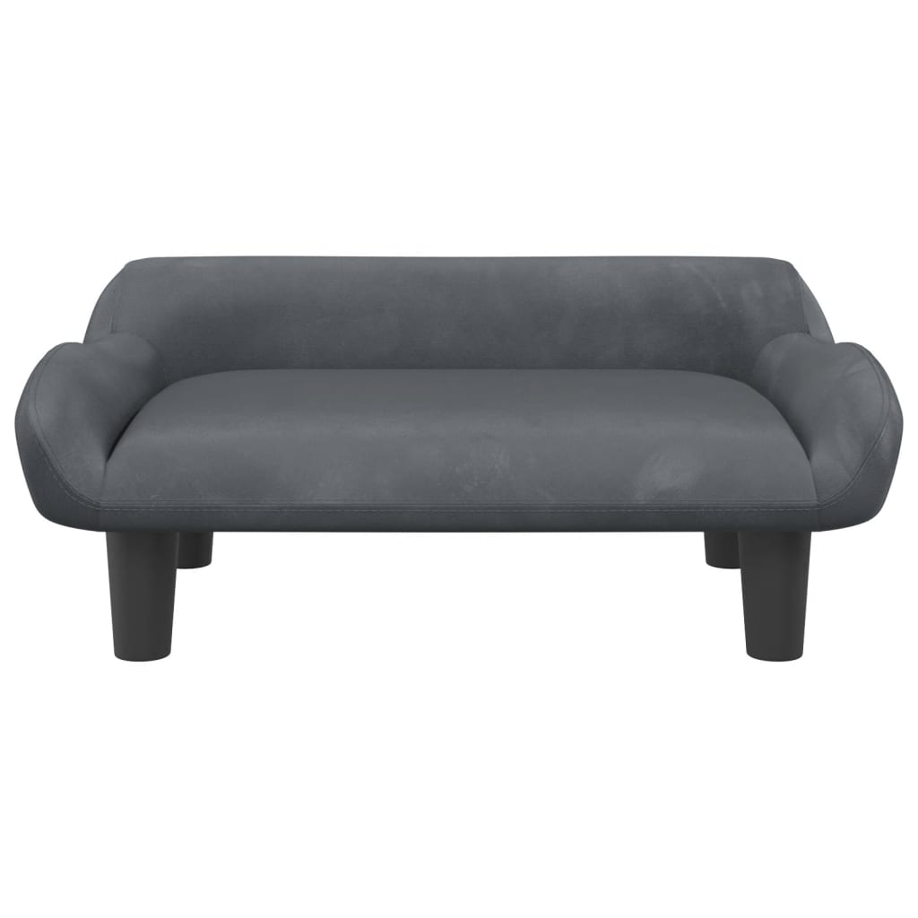 Kindersofa Dunkelgrau 70x40x24 cm Samt