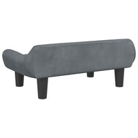 Kindersofa Dunkelgrau 70x40x24 cm Samt