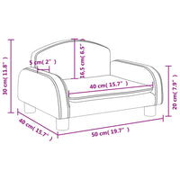 Kindersofa Grau 50x40x30 cm Kunstleder