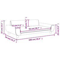 Kindersofa Schwarz 100x54x33 cm Samt