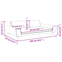 Kindersofa Creme 100x54x33 cm Samt