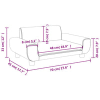 Kindersofa Rosa 70x45x33 cm Samt