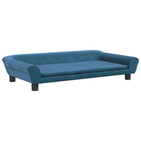 Kindersofa Blau 100x50x26 cm Samt