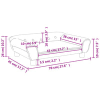 Kindersofa Creme 70x45x26 cm Samt