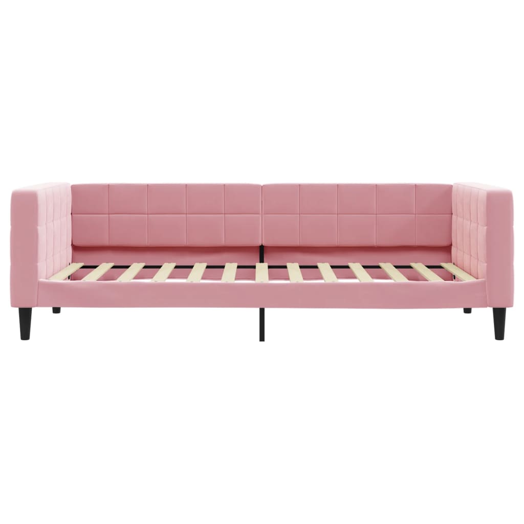 Tagesbett Ausziehbar Rosa 90x200 cm Samt