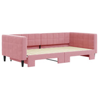 Tagesbett Ausziehbar Rosa 100x200 cm Samt