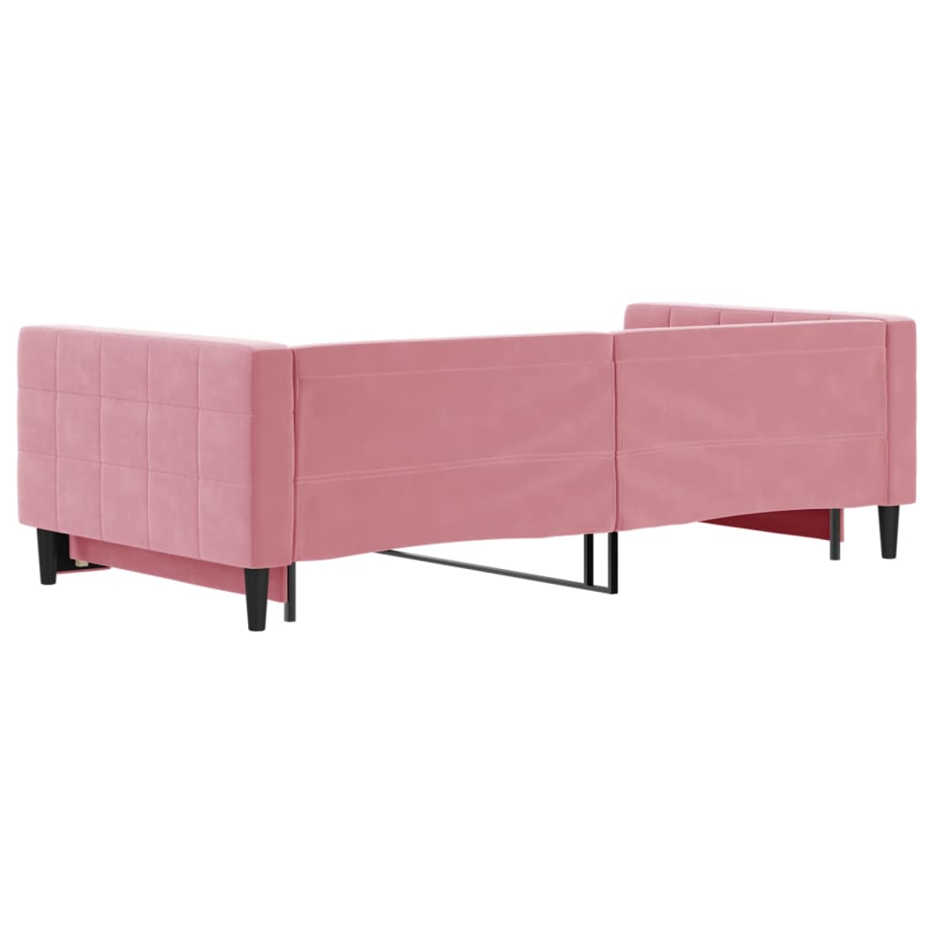 Tagesbett Ausziehbar Rosa 100x200 cm Samt