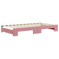 Tagesbett Ausziehbar Rosa 100x200 cm Samt