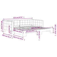 Tagesbett Ausziehbar Rosa 100x200 cm Samt