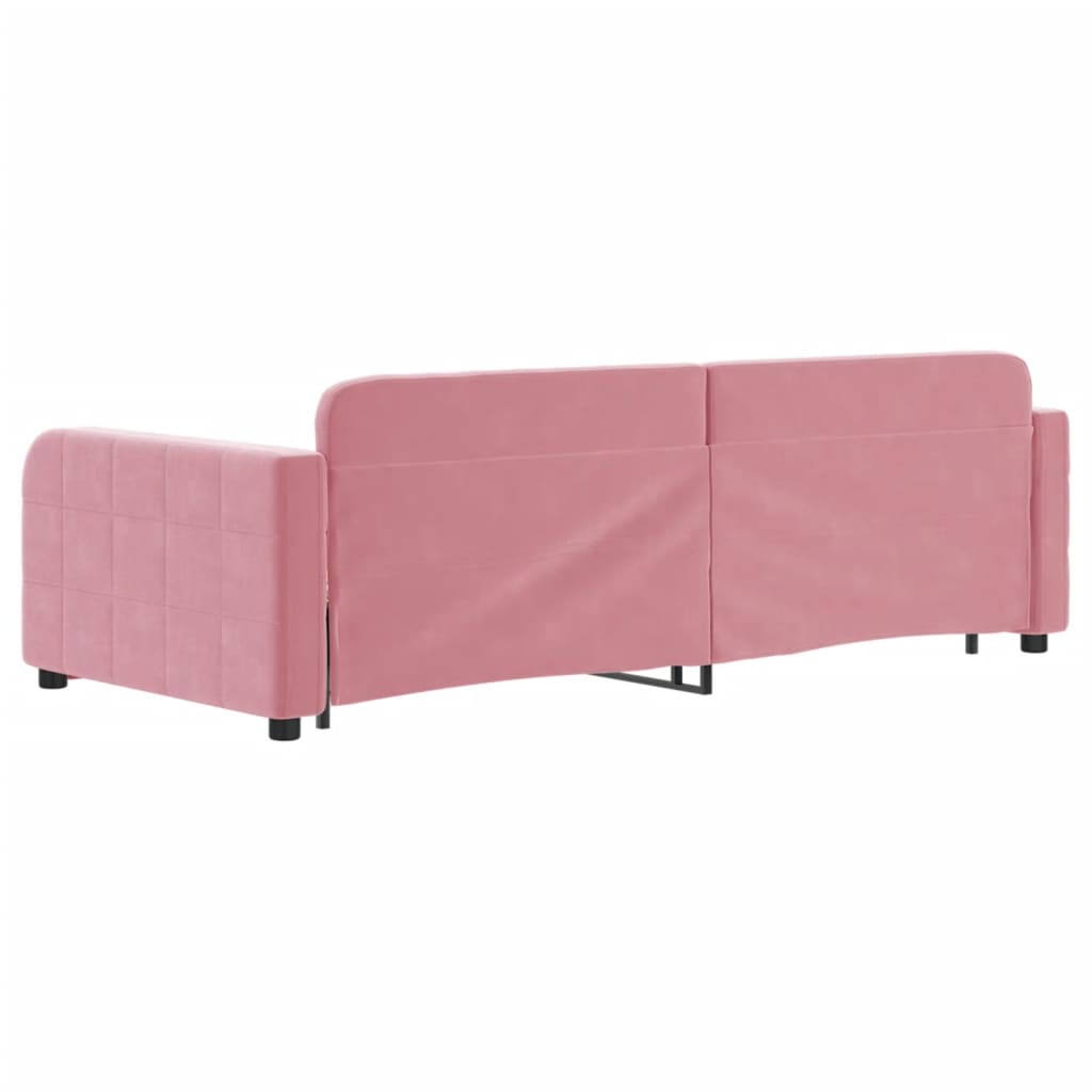 Tagesbett Ausziehbar Rosa 90x200 cm Samt