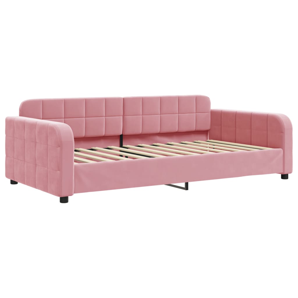 Tagesbett Ausziehbar Rosa 90x200 cm Samt