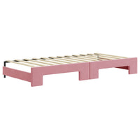 Tagesbett Ausziehbar Rosa 90x200 cm Samt