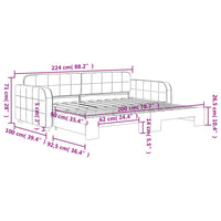 Tagesbett Ausziehbar Schwarz 90x200 cm Samt