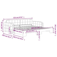 Tagesbett Ausziehbar Rosa 100x200 cm Samt