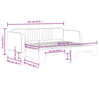 Tagesbett Ausziehbar Schwarz 90x200 cm Samt