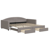 Tagesbett Ausziehbar mit Schubladen Taupe 100x200 cm Stoff