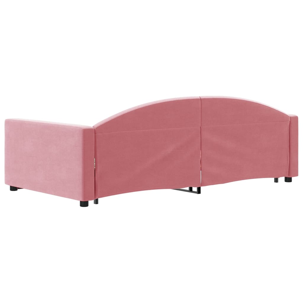 Tagesbett Ausziehbar Rosa 100x200 cm Samt