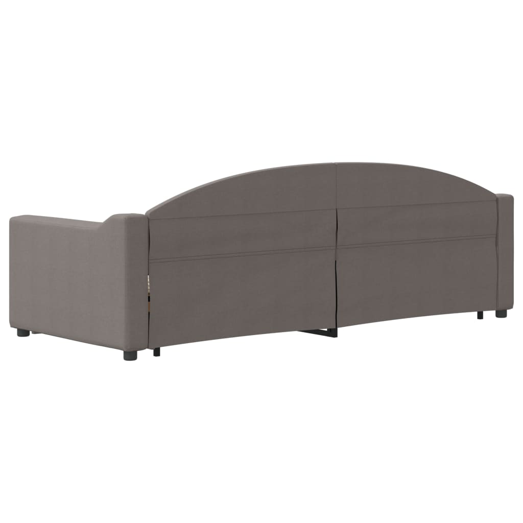 Tagesbett Ausziehbar mit Schubladen Taupe 80x200 cm Stoff