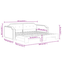 Tagesbett Ausziehbar Schwarz 100x200 cm Stoff