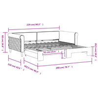 Tagesbett Ausziehbar Blau 100x200 cm Samt