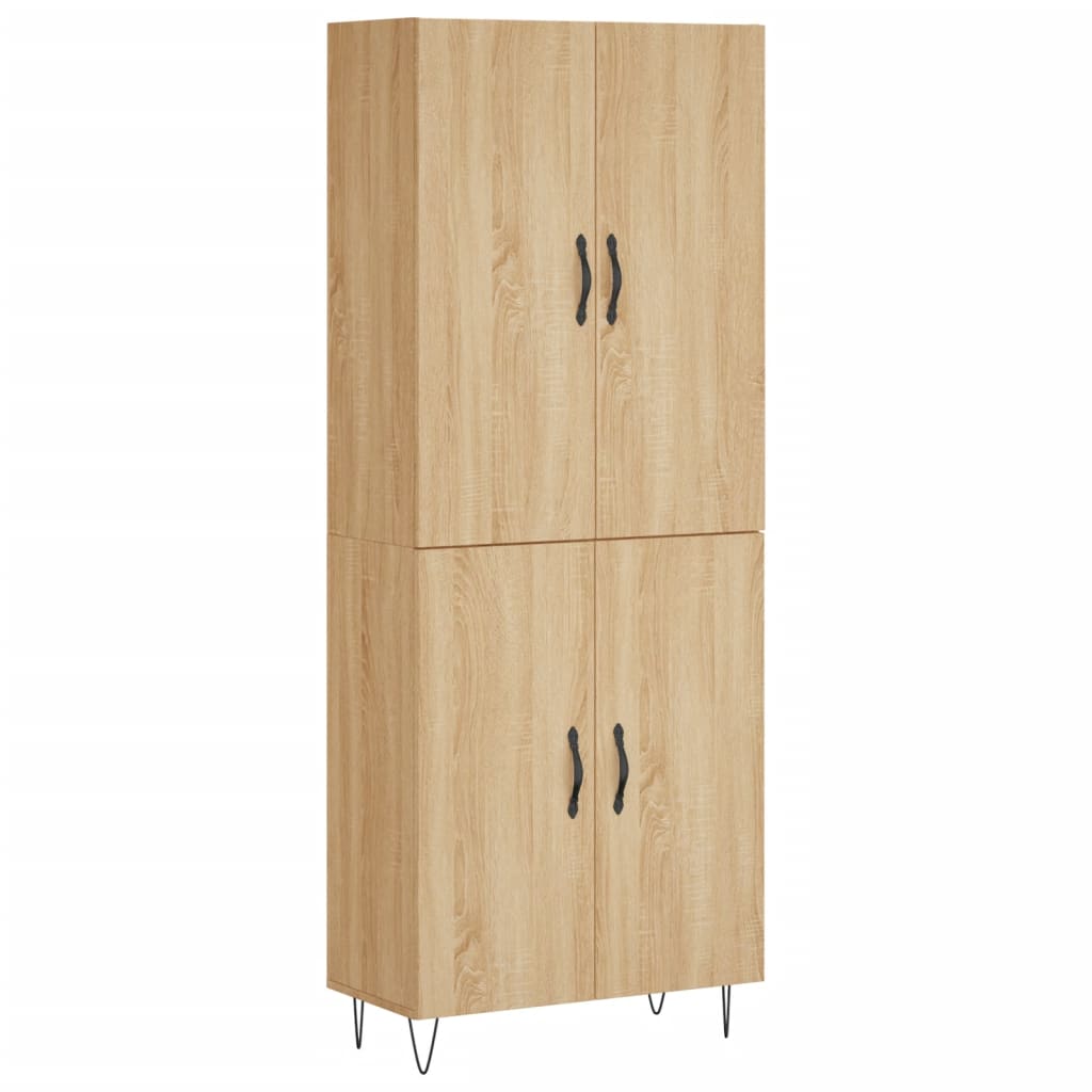 Highboard Sonoma-Eiche 69,5x34x180 cm Holzwerkstoff