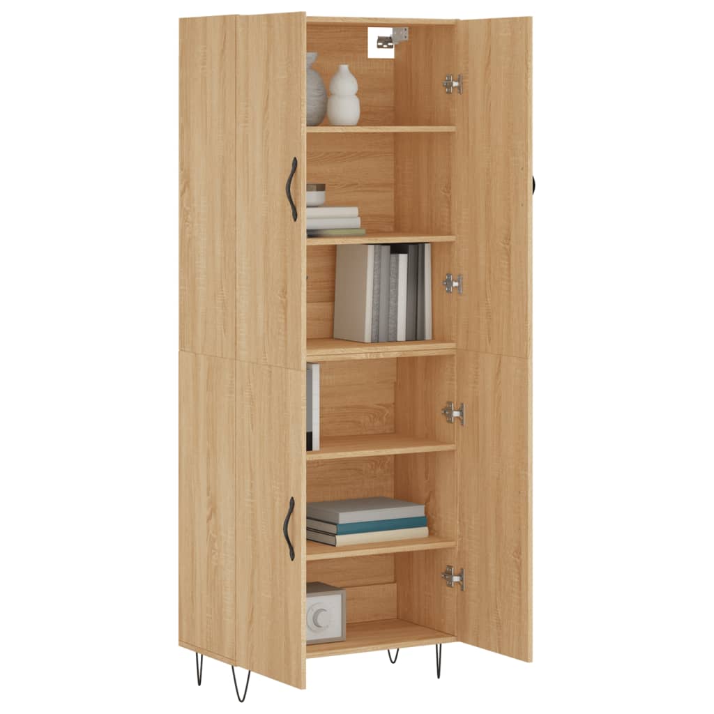 Highboard Sonoma-Eiche 69,5x34x180 cm Holzwerkstoff