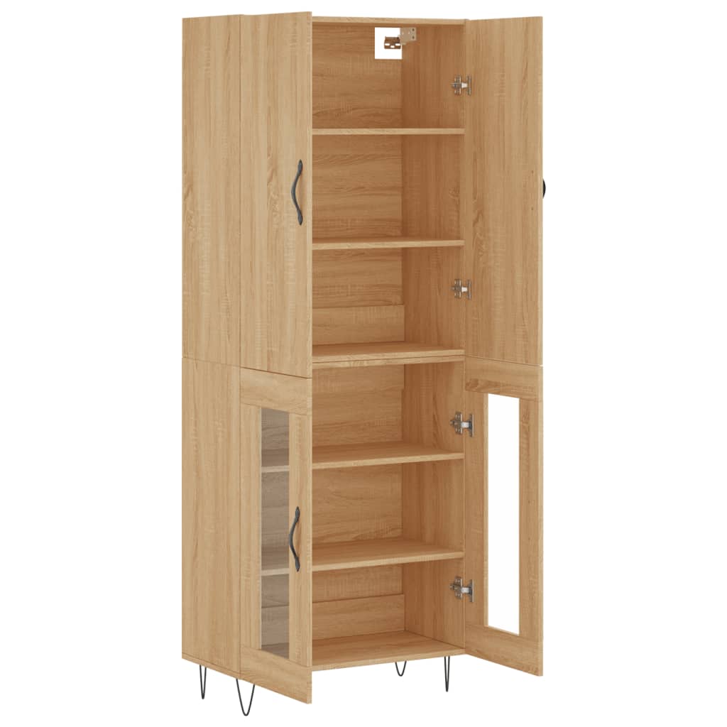 Highboard Sonoma-Eiche 69,5x34x180 cm Holzwerkstoff