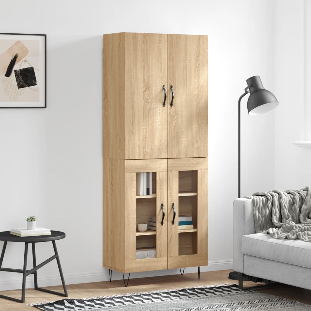 Highboard Sonoma-Eiche 69,5x34x180 cm Holzwerkstoff