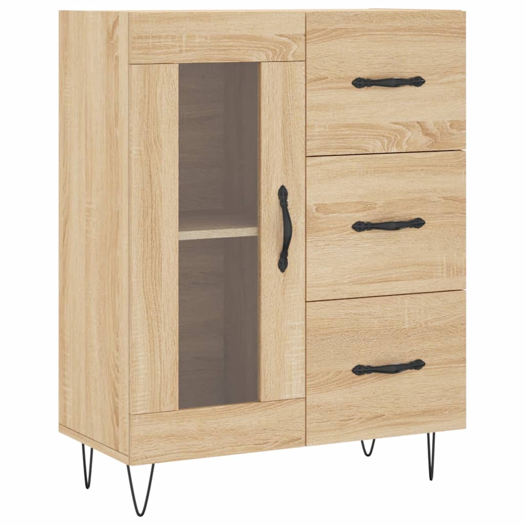 Highboard Sonoma-Eiche 69,5x34x180 cm Holzwerkstoff