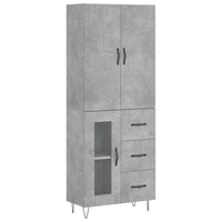 Highboard Betongrau 69,5x34x180 cm Holzwerkstoff