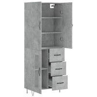 Highboard Betongrau 69,5x34x180 cm Holzwerkstoff